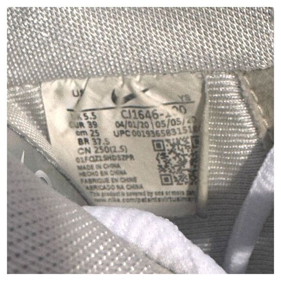 Nike Court Vision Low Top White Iridescent Swoosh Sneakers Women's Size 8 M - Picture 7 of 9